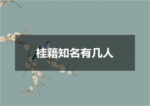 桂籍知名有几人