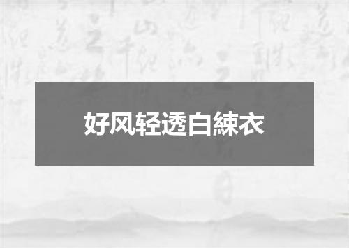 好风轻透白綀衣