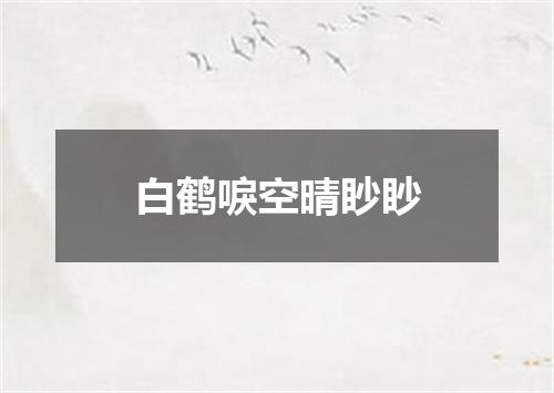 白鹤唳空晴眇眇