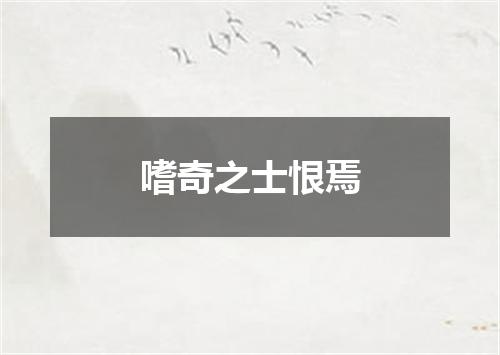 嗜奇之士恨焉