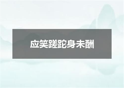 应笑蹉跎身未酬