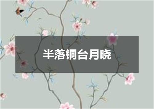 半落铜台月晓