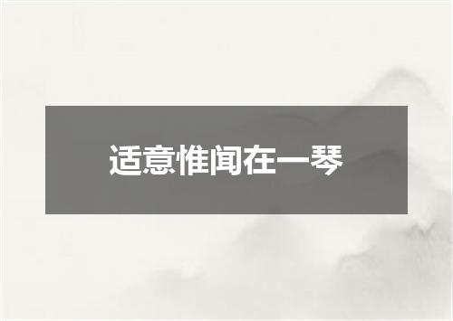 适意惟闻在一琴