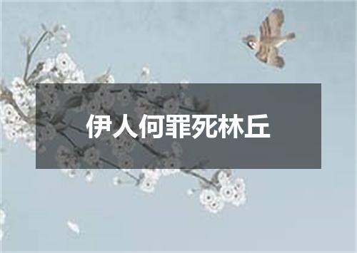 伊人何罪死林丘