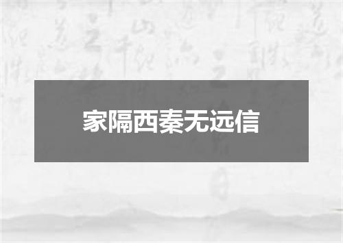 家隔西秦无远信