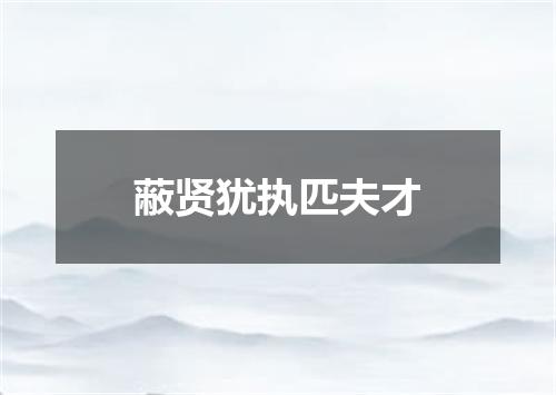 蔽贤犹执匹夫才