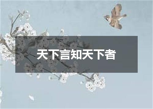 天下言知天下者