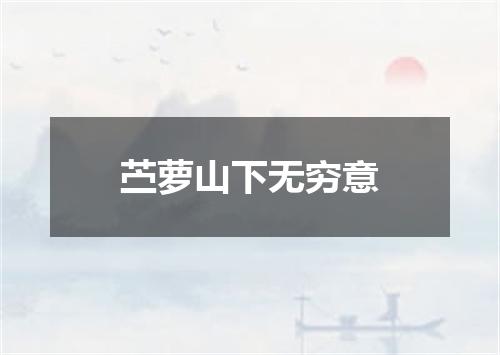 苎萝山下无穷意