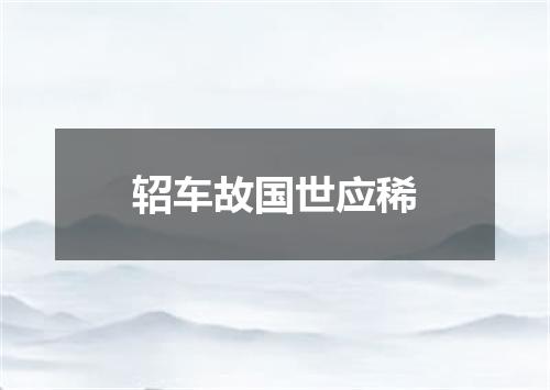 轺车故国世应稀