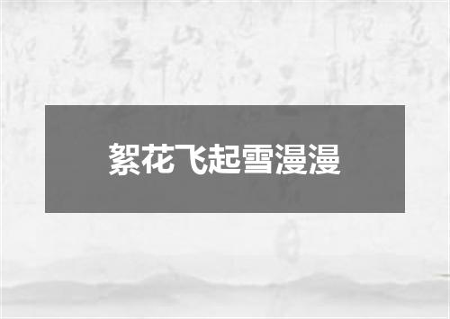 絮花飞起雪漫漫