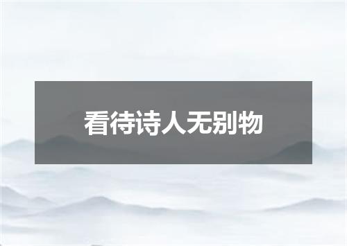 看待诗人无别物