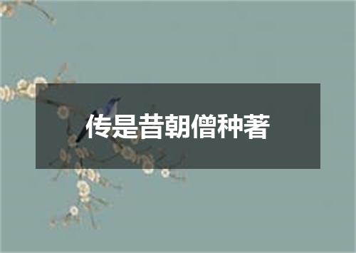 传是昔朝僧种著