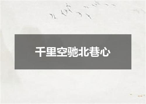 千里空驰北巷心