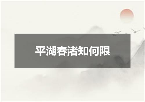 平湖春渚知何限