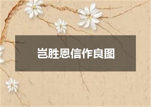 岂胜恩信作良图