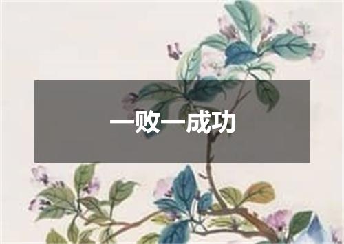 一败一成功