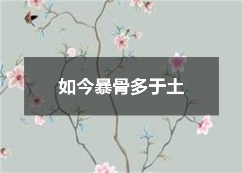 如今暴骨多于土