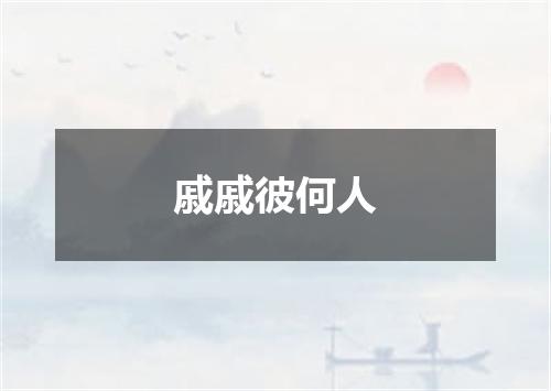 戚戚彼何人