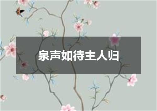 泉声如待主人归