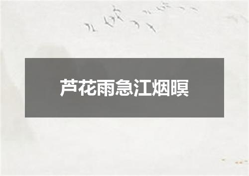 芦花雨急江烟暝