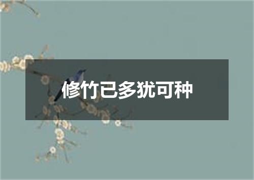 修竹已多犹可种