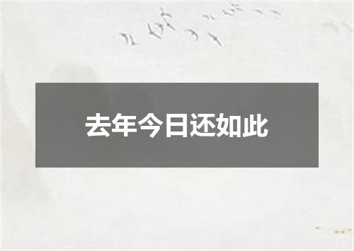 去年今日还如此