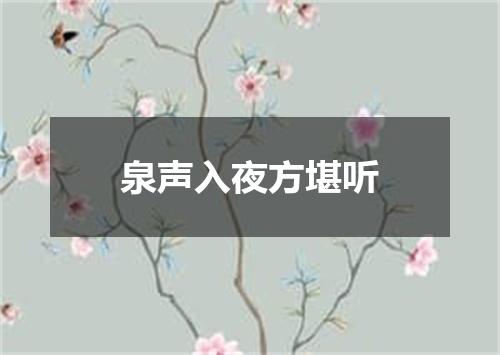 泉声入夜方堪听