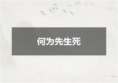 何为先生死
