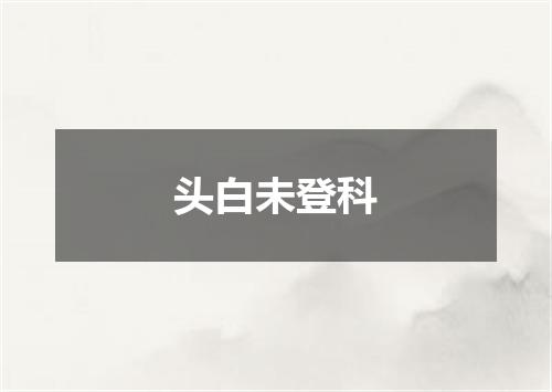 头白未登科