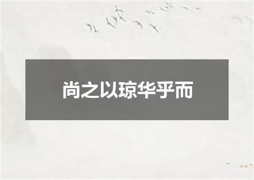 尚之以琼华乎而