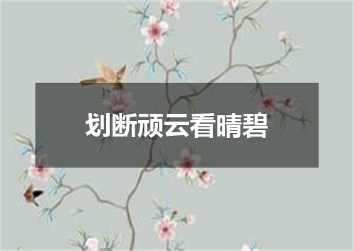 划断顽云看晴碧