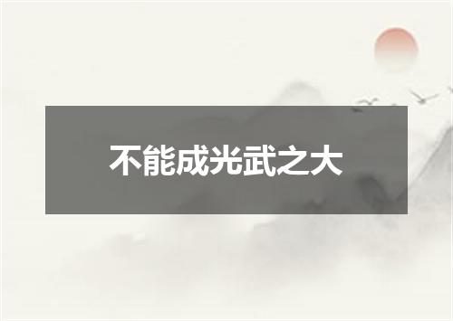 不能成光武之大