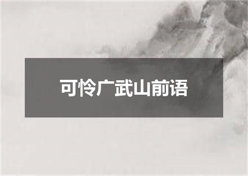 可怜广武山前语