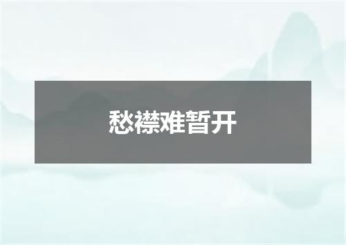 愁襟难暂开