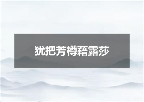 犹把芳樽藉露莎