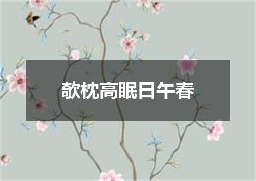 欹枕高眠日午春