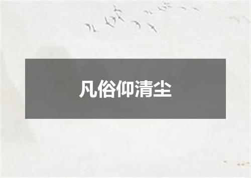 凡俗仰清尘