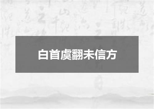 白首虞翻未信方