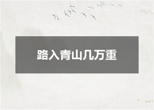 路入青山几万重