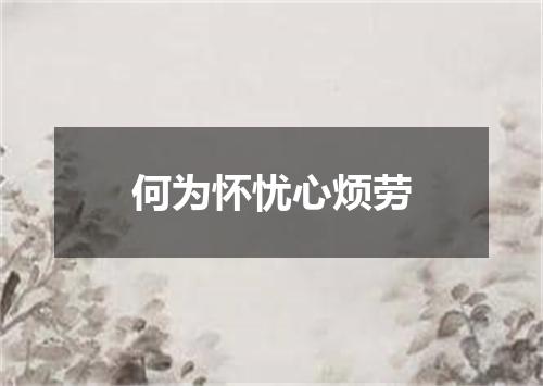 何为怀忧心烦劳