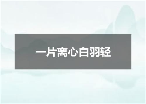 一片离心白羽轻