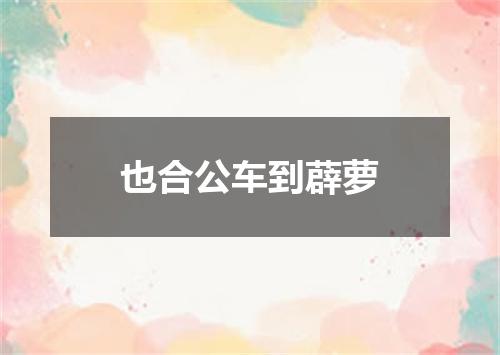 也合公车到薜萝
