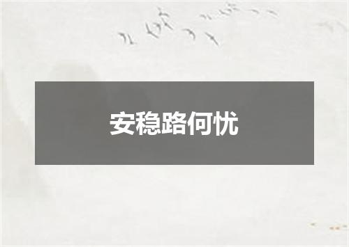 安稳路何忧