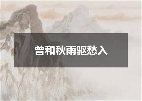 曾和秋雨驱愁入