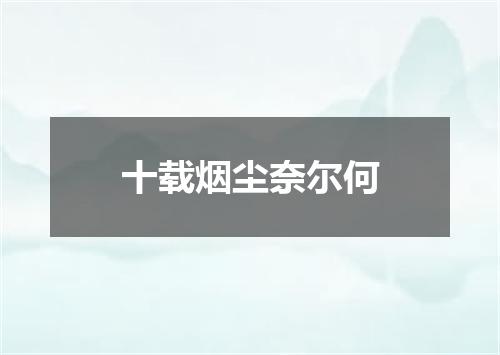 十载烟尘奈尔何