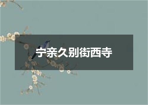 宁亲久别街西寺