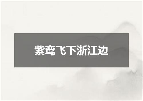 紫鸾飞下浙江边