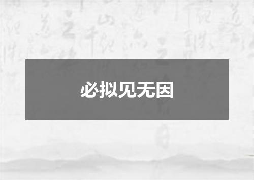必拟见无因