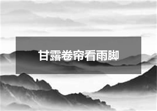 甘露卷帘看雨脚