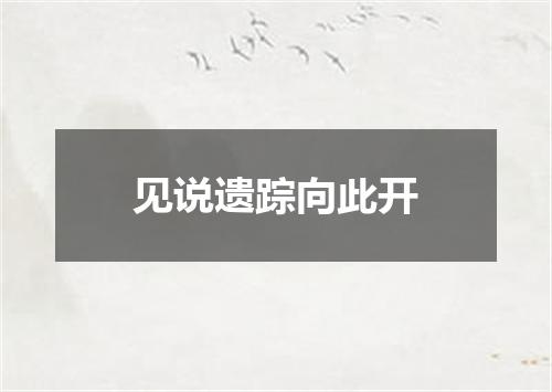 见说遗踪向此开